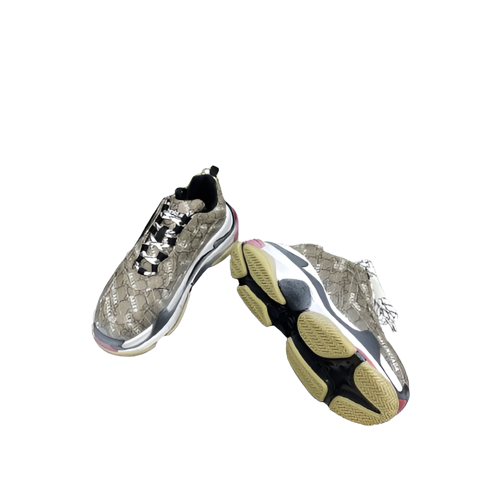 Balenciaga Men's Snake Print Triple S Sneakers