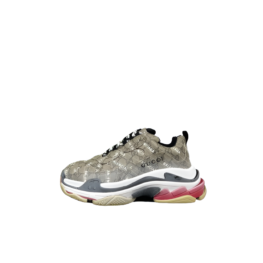 Balenciaga Men's Snake Print Triple S Sneakers