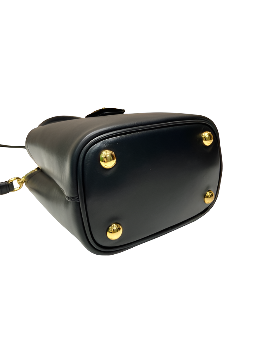 Prada Black Leather Bucket Bag