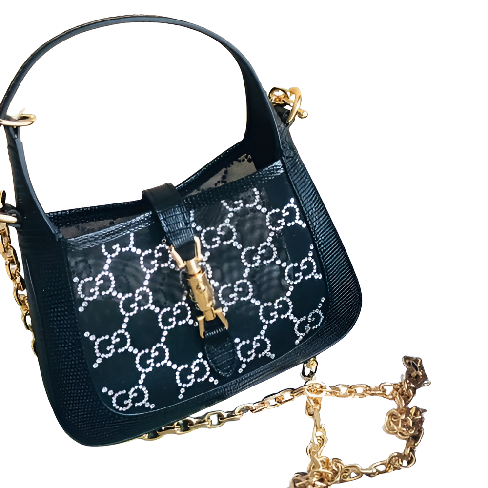 Gucci Jackie 1961 Mini Crystal GG Lizard Bag