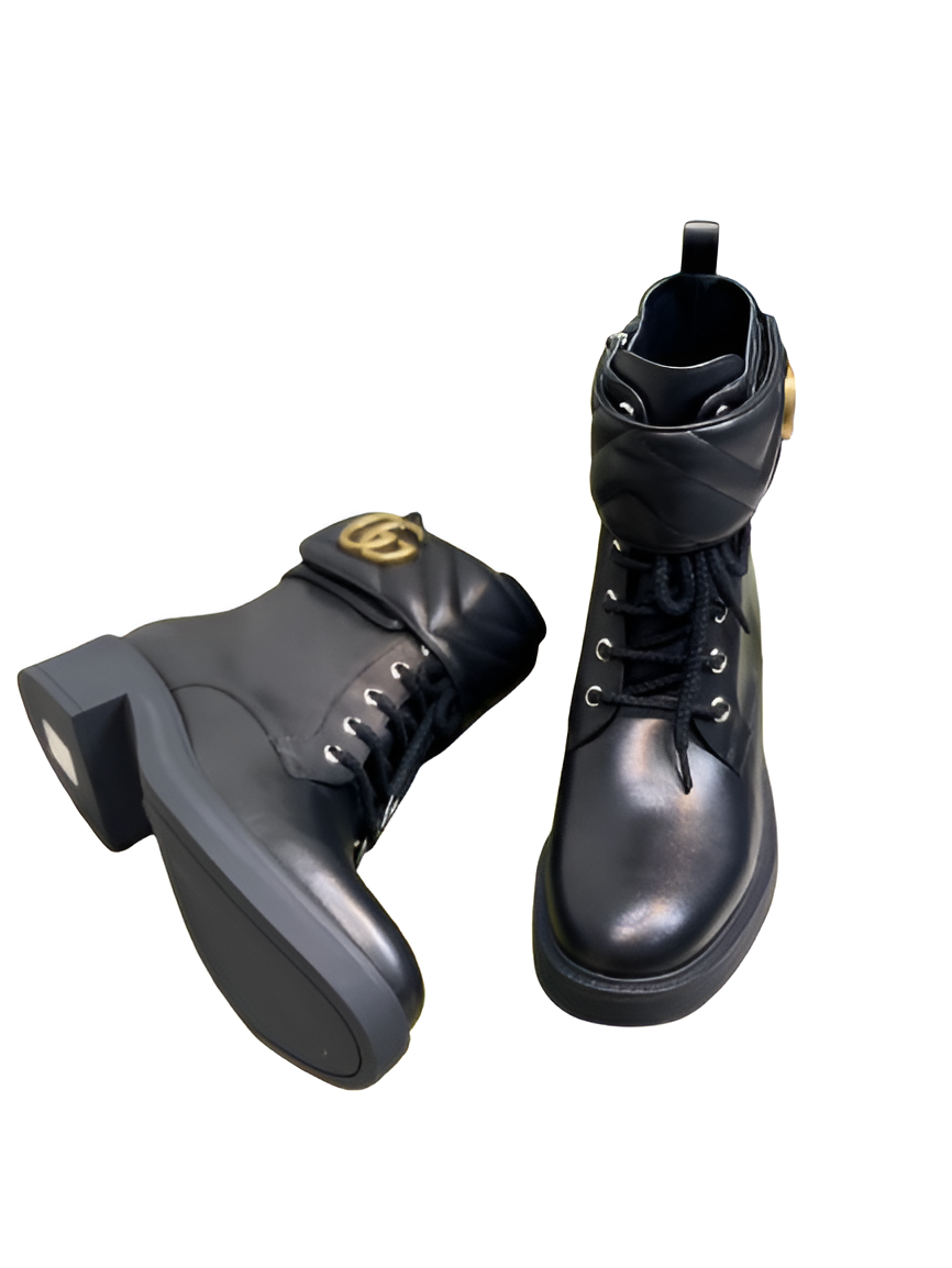 Gucci  Women's Leather Ankle Boots with GG Logo
