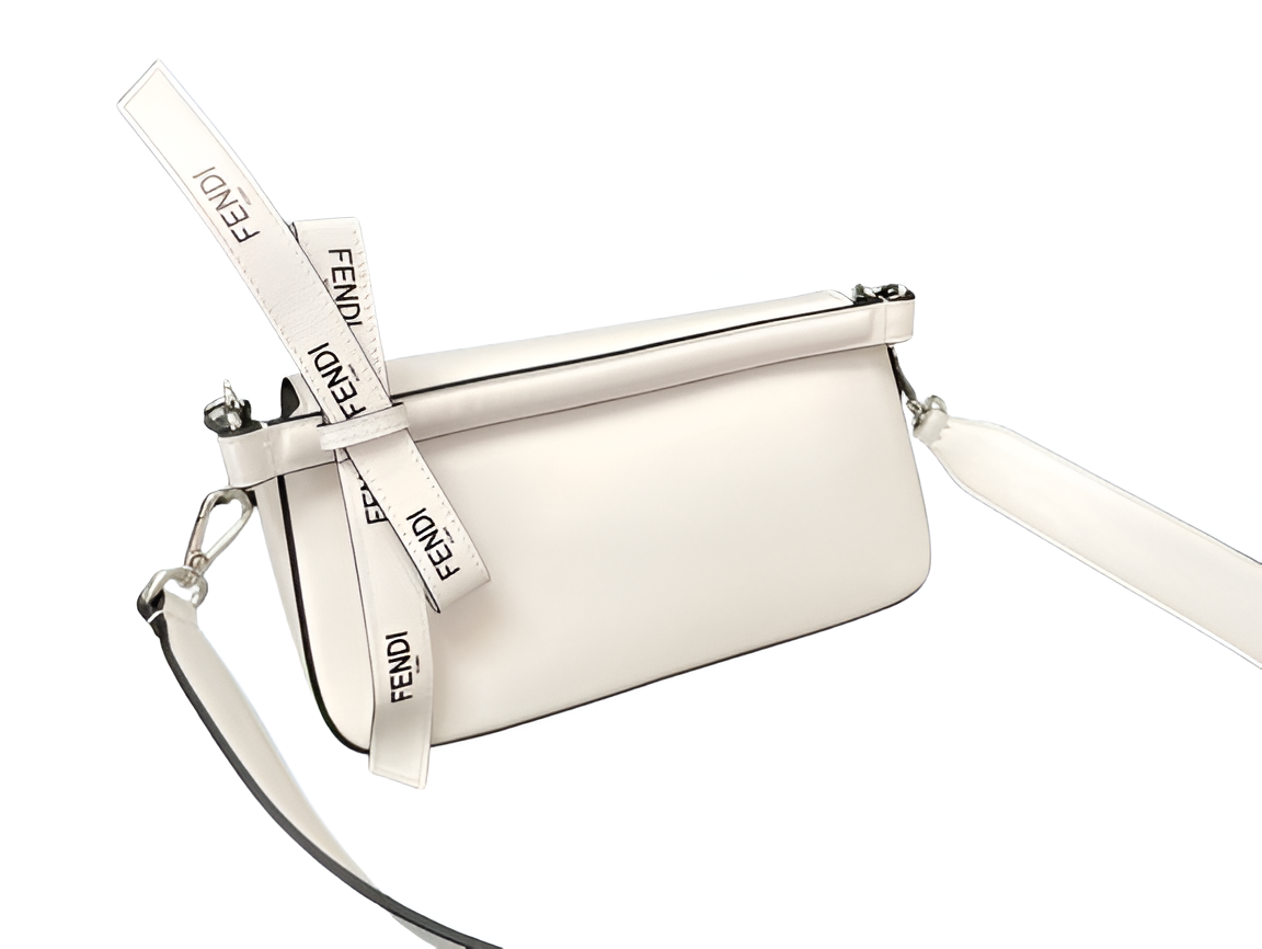Fendi "The Baguette" White Leather Bag