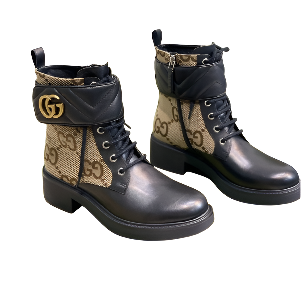 Gucci  Women's GG Canvas & Leather Ankle Boots