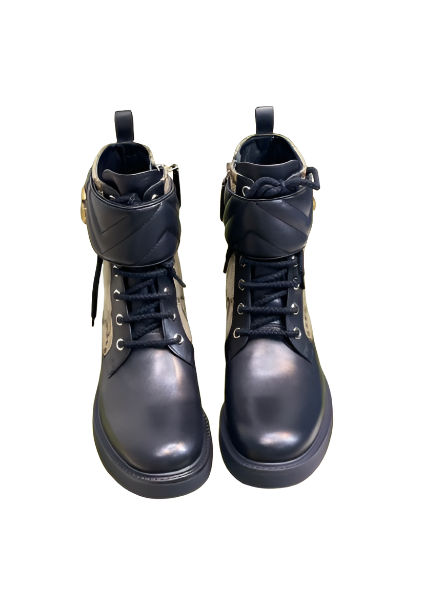 Gucci  Women's GG Canvas & Leather Ankle Boots