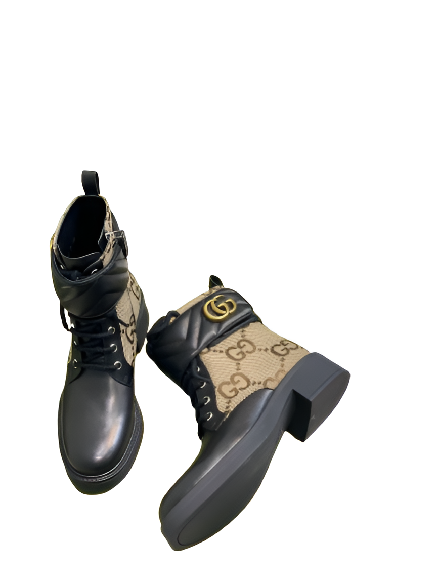 Gucci  Women's GG Canvas & Leather Ankle Boots