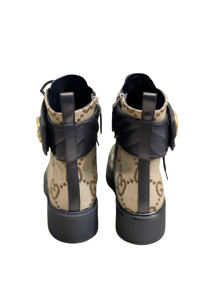 Gucci  Women's GG Canvas & Leather Ankle Boots