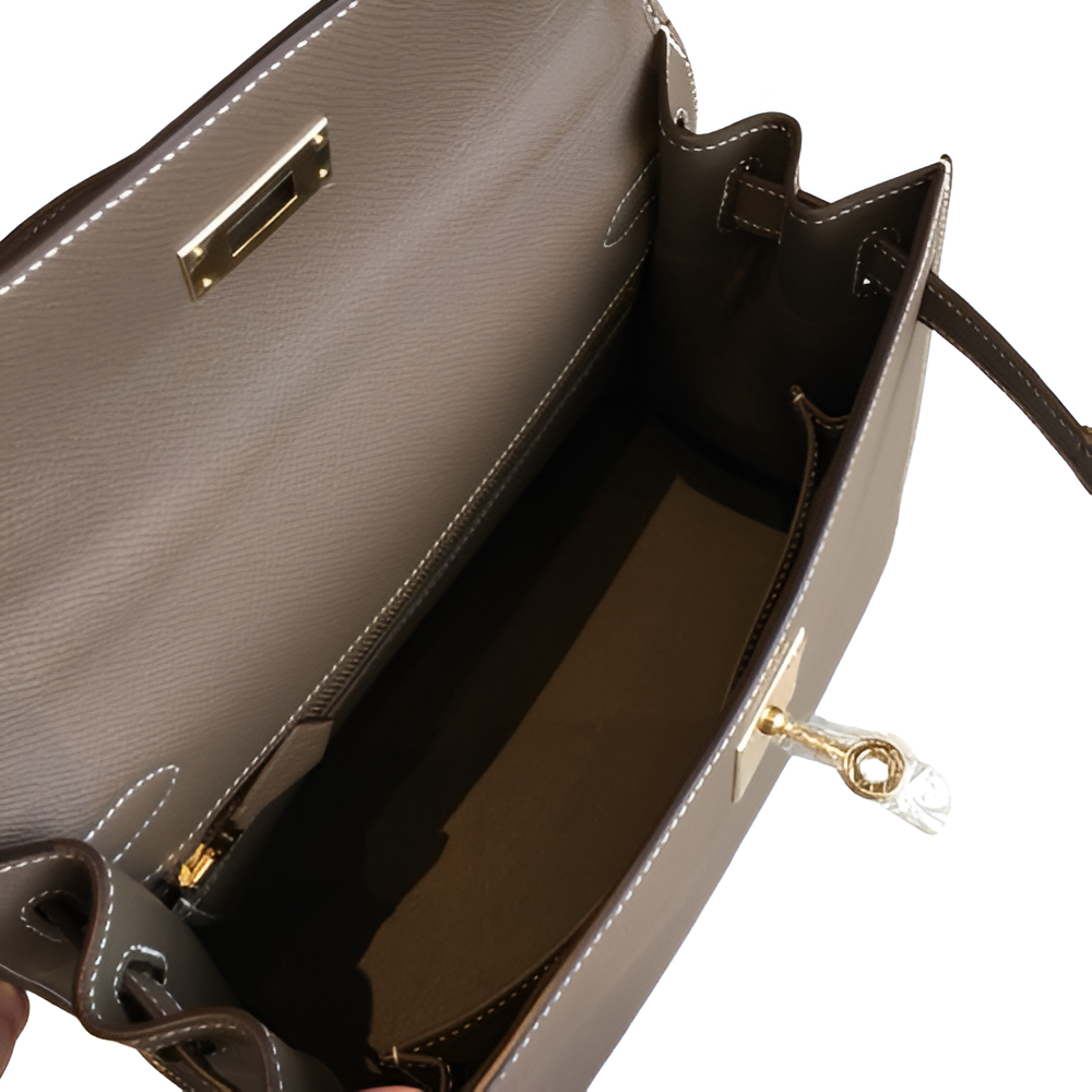 Premium Hermes-Inspired Taupe Handbag