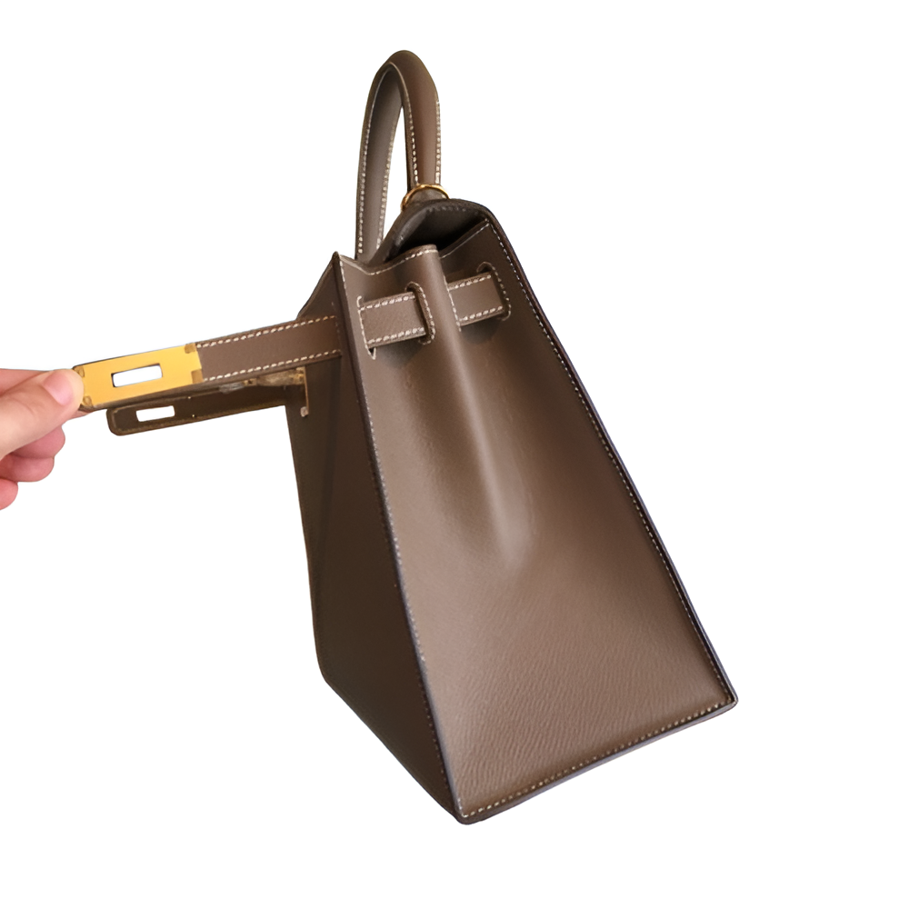 Premium Hermes-Inspired Taupe Handbag
