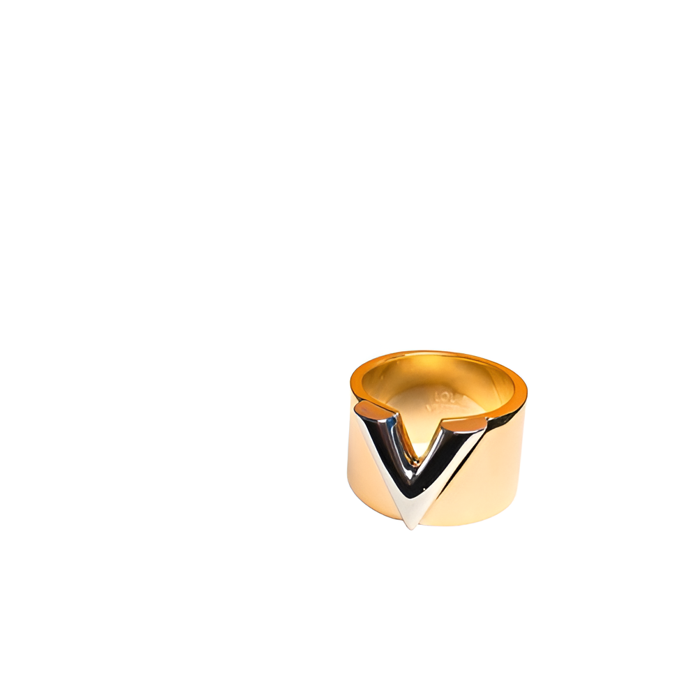 LV V Signature Ring - Gold & Silver Accent