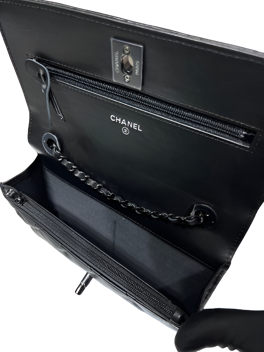 CHANEL Quilted Black Matte Flap Bag