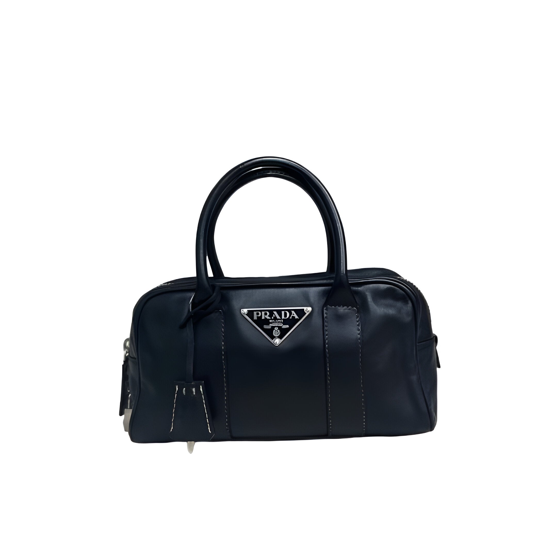 Prada Black Leather Mini Duffle Bag