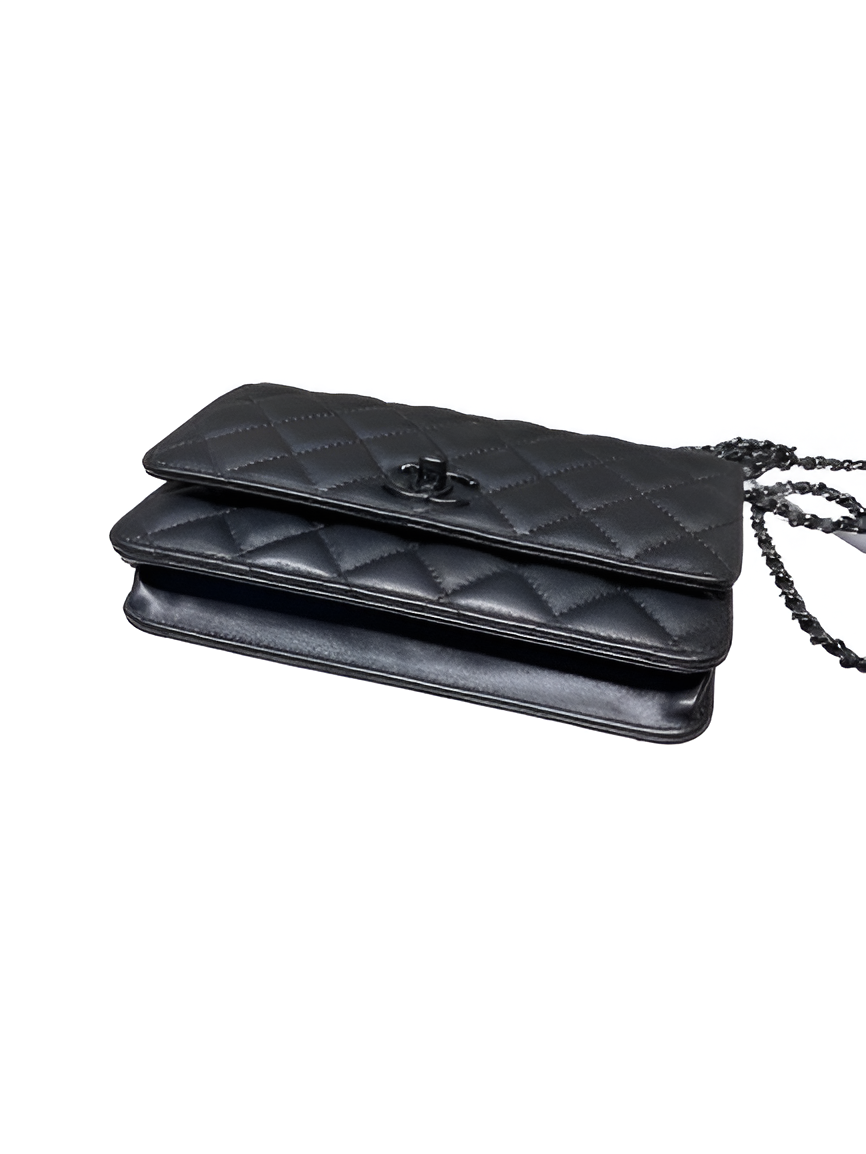 CHANEL Quilted Black Matte Flap Bag