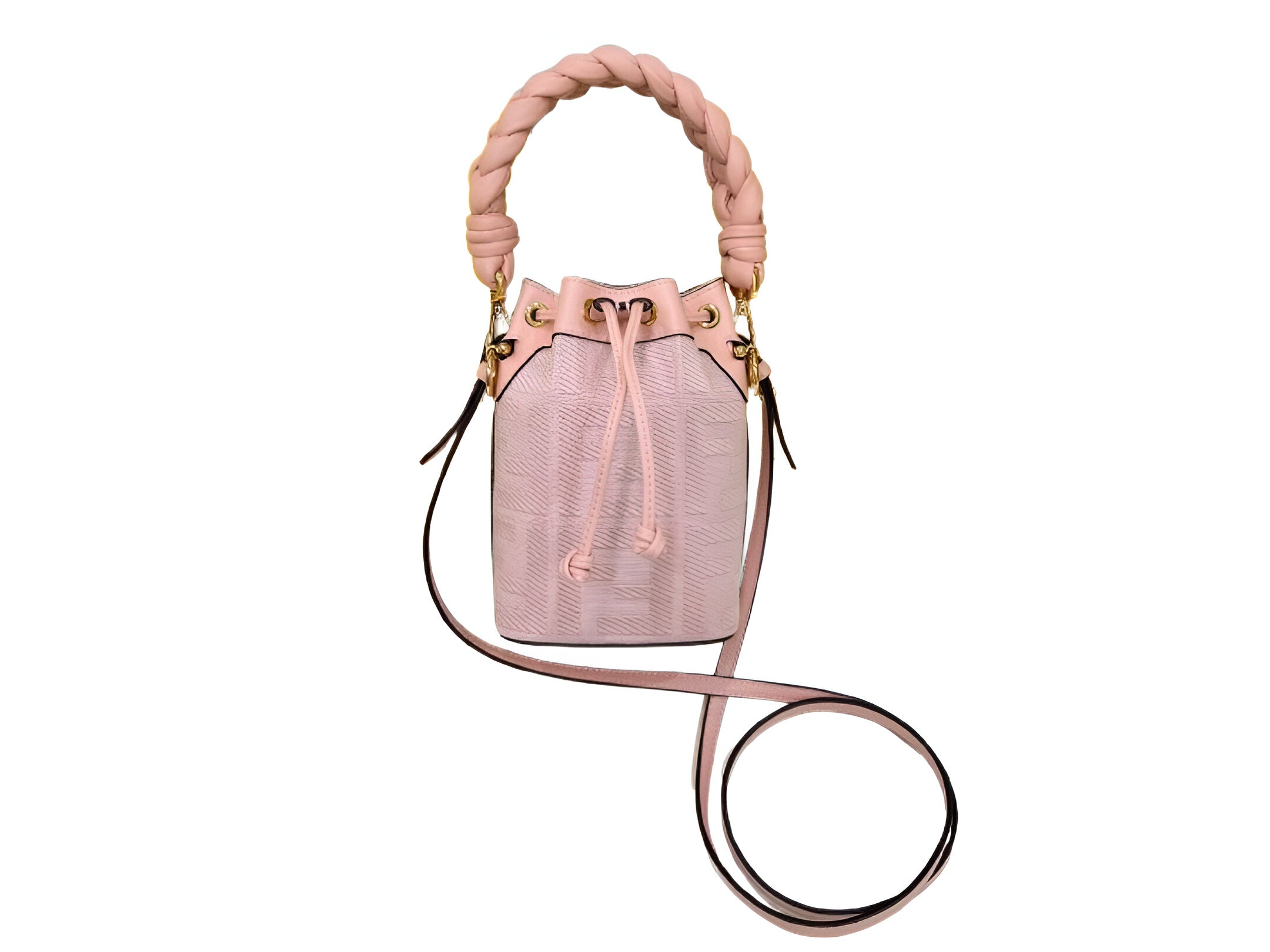 Fendi Pink Leather Bucket Bag