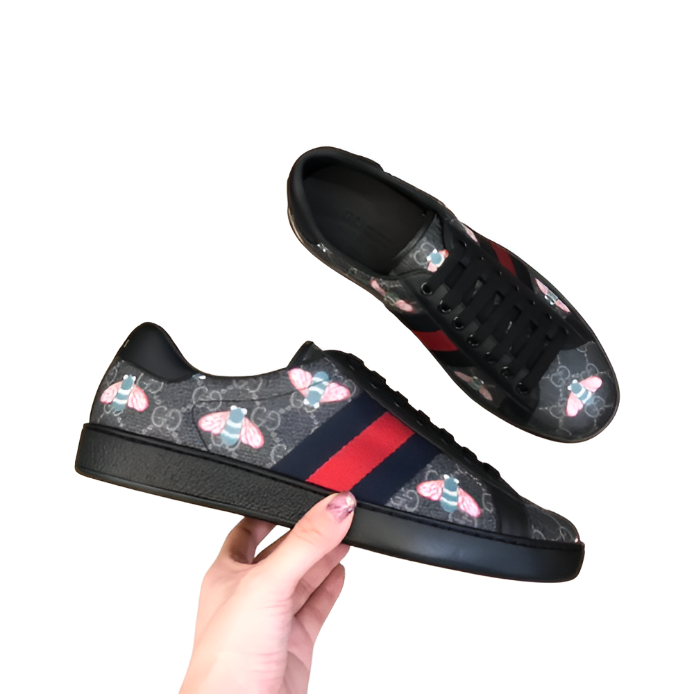 Gucci  Men's Bee Print GG Sneakers