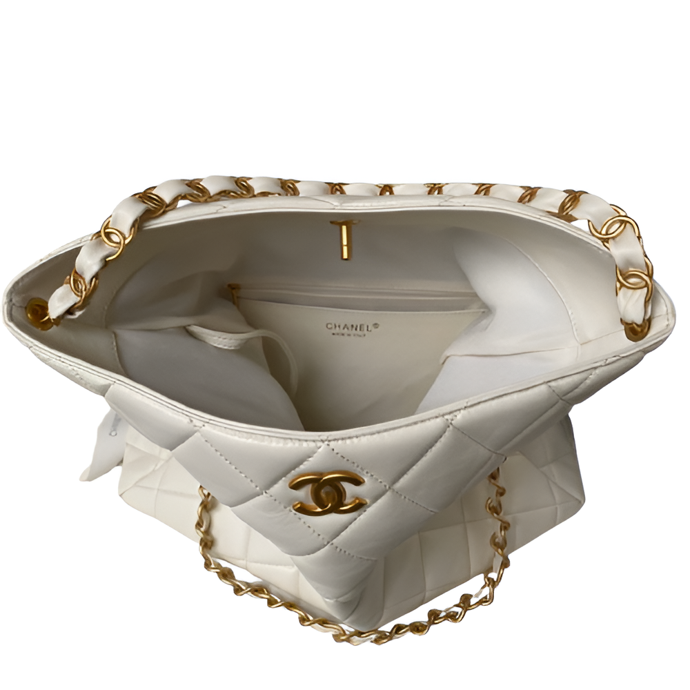 CHANEL Quilted White Maxi Flap Bag