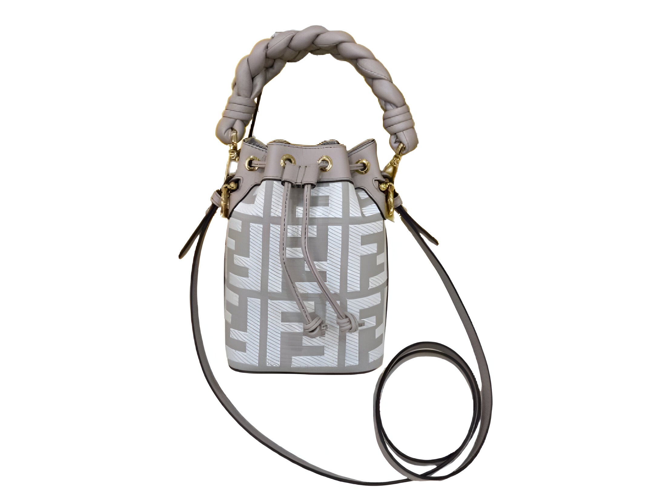Fendi Grey Leather Bucket Bag