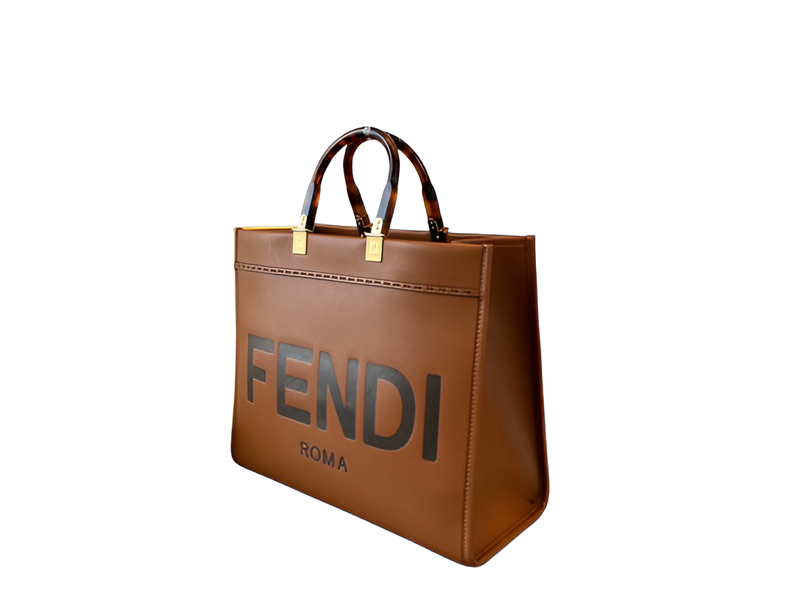 Fendi Roma Tan Leather Tote Bag