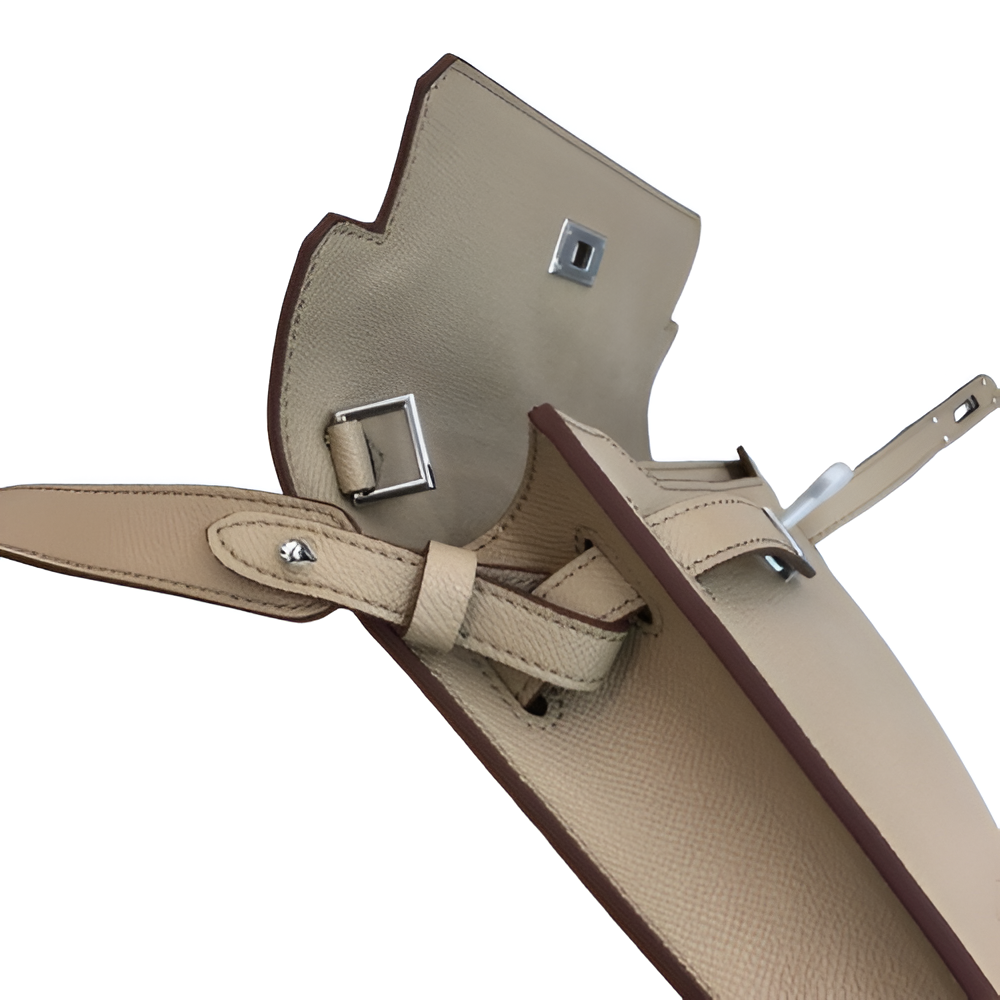 Hermes Beige Leather Clutch with Wrist Strap