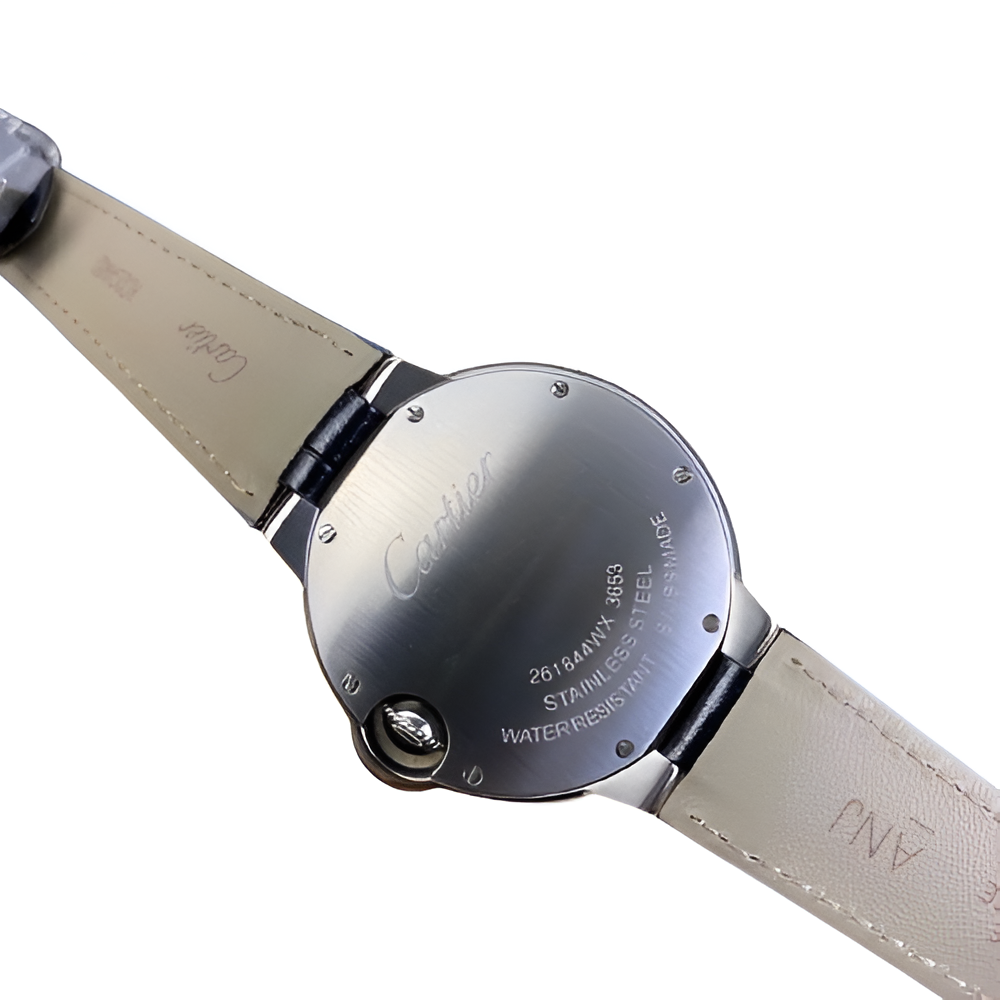 Cartier Ballon Bleu de Cartier Stainless Steel with Black Leather Strap