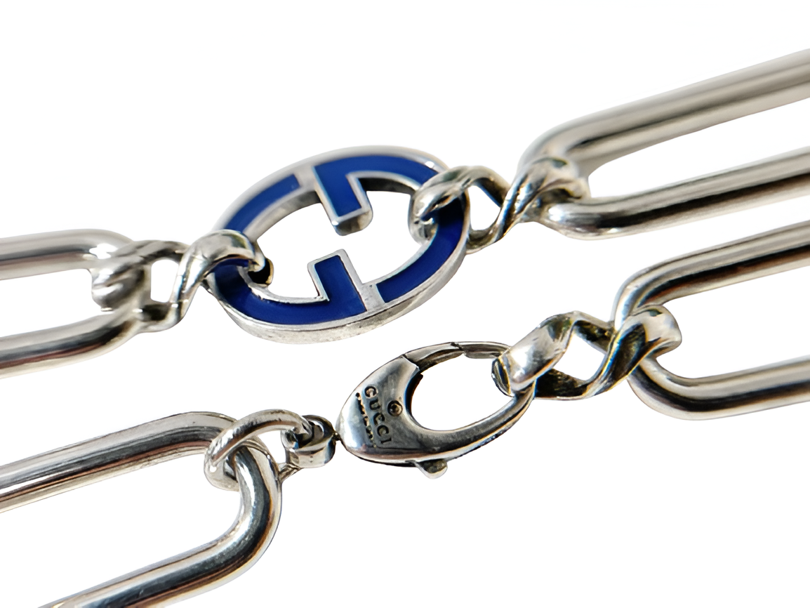 Gucci Blue & Silver Chain Necklace