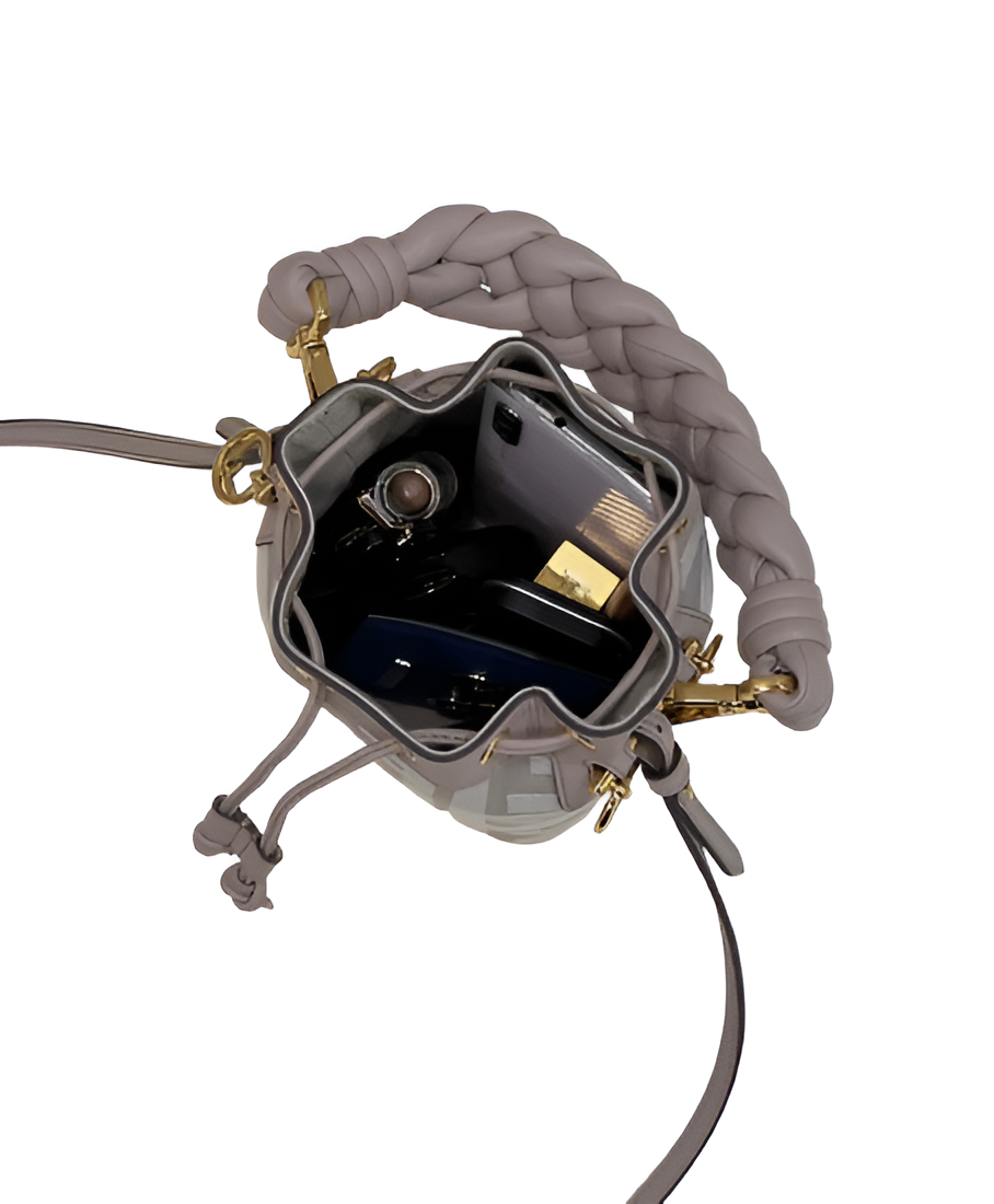 Fendi Grey Leather Bucket Bag