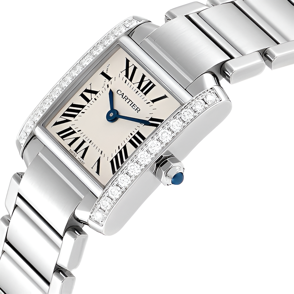 Cartier Tank Française Diamond Stainless Steel Watch
