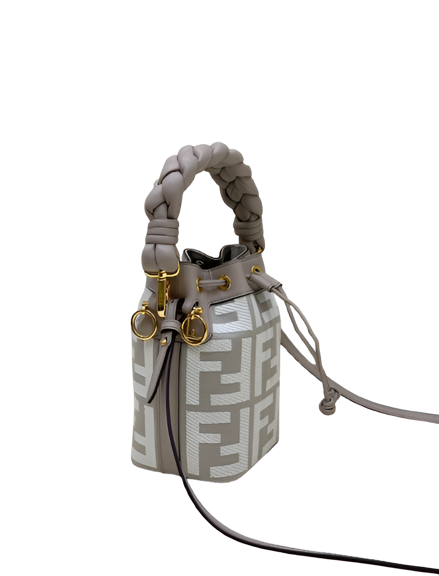 Fendi Grey Leather Bucket Bag