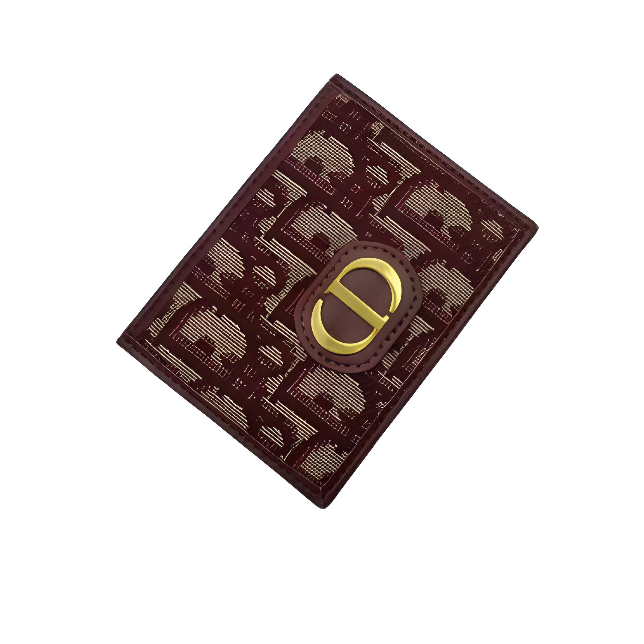 Dior Burgundy Oblique Canvas Card Holder