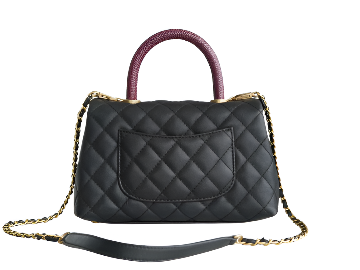 CHANEL Quilted Black Top Handle Bag