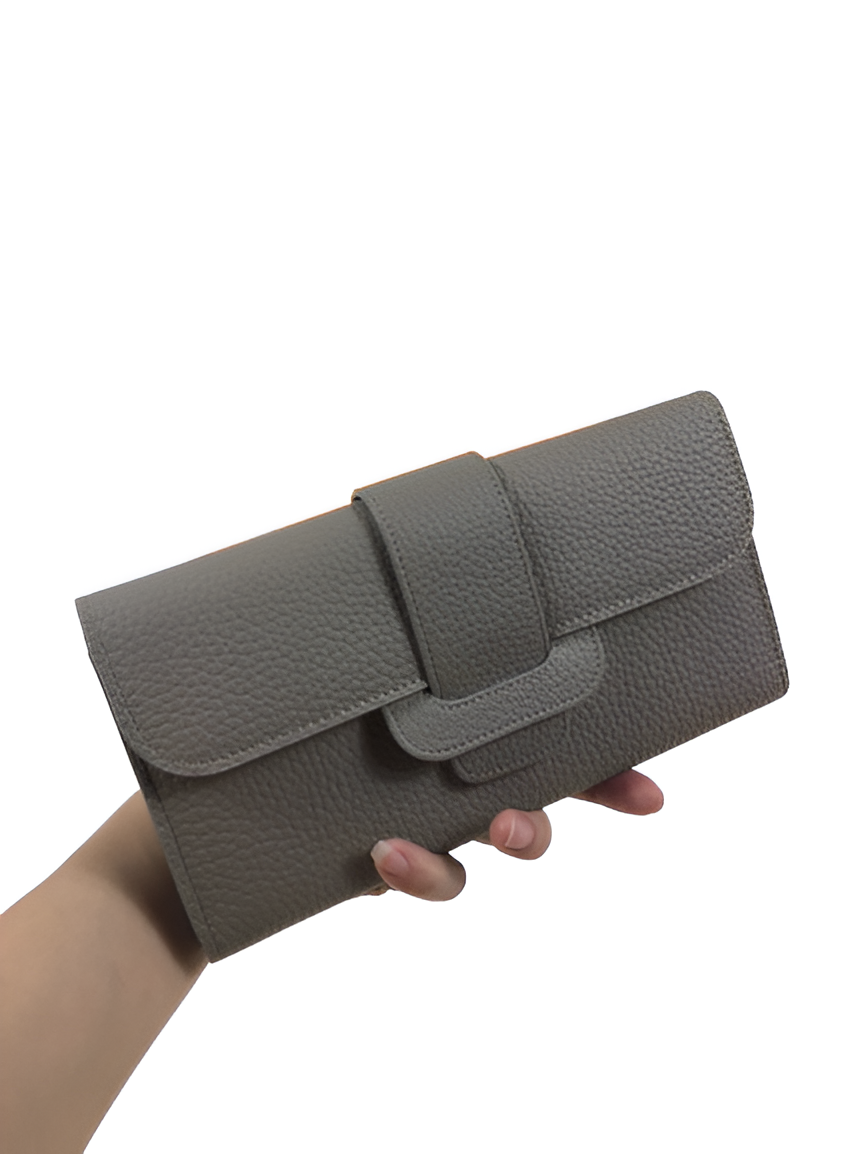 Premium Hermes-Inspired Taupe Leather Wallet