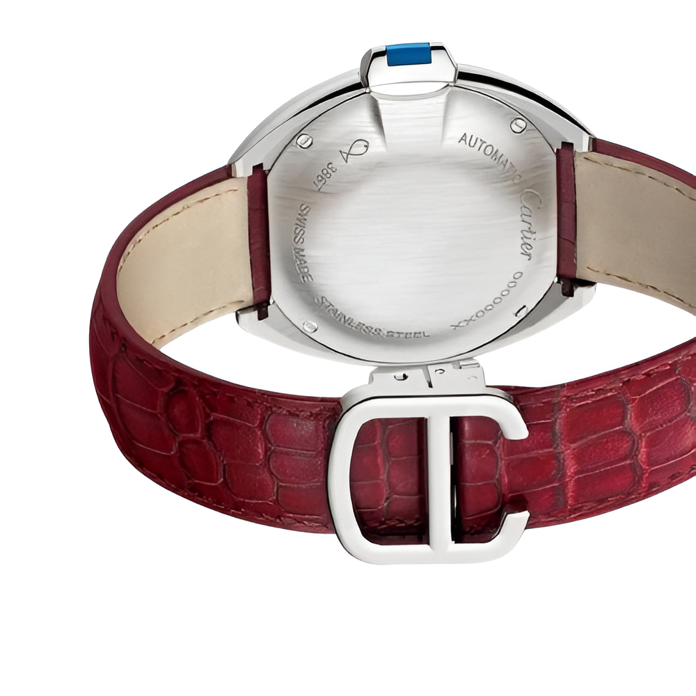 Cartier Clé de Cartier Stainless Steel Red Leather Watch
