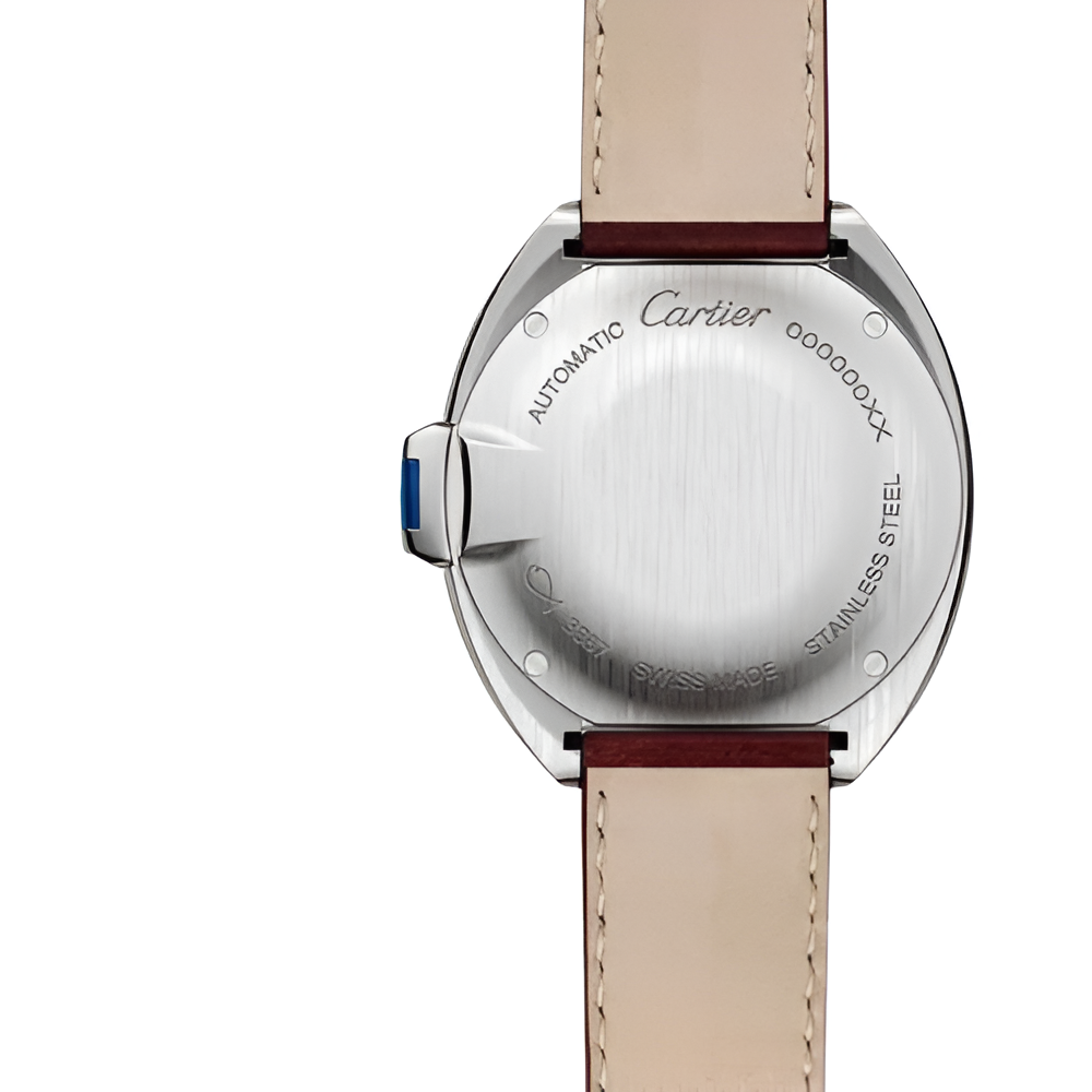 Cartier Clé de Cartier Stainless Steel Red Leather Watch