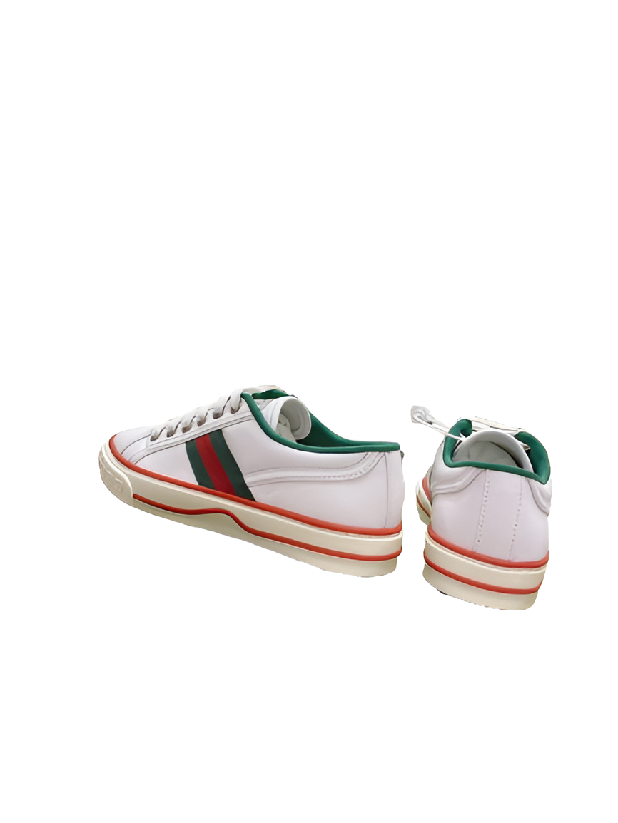 Gucci  Men's White Low-Top Sneakers with Red & Green Stripes