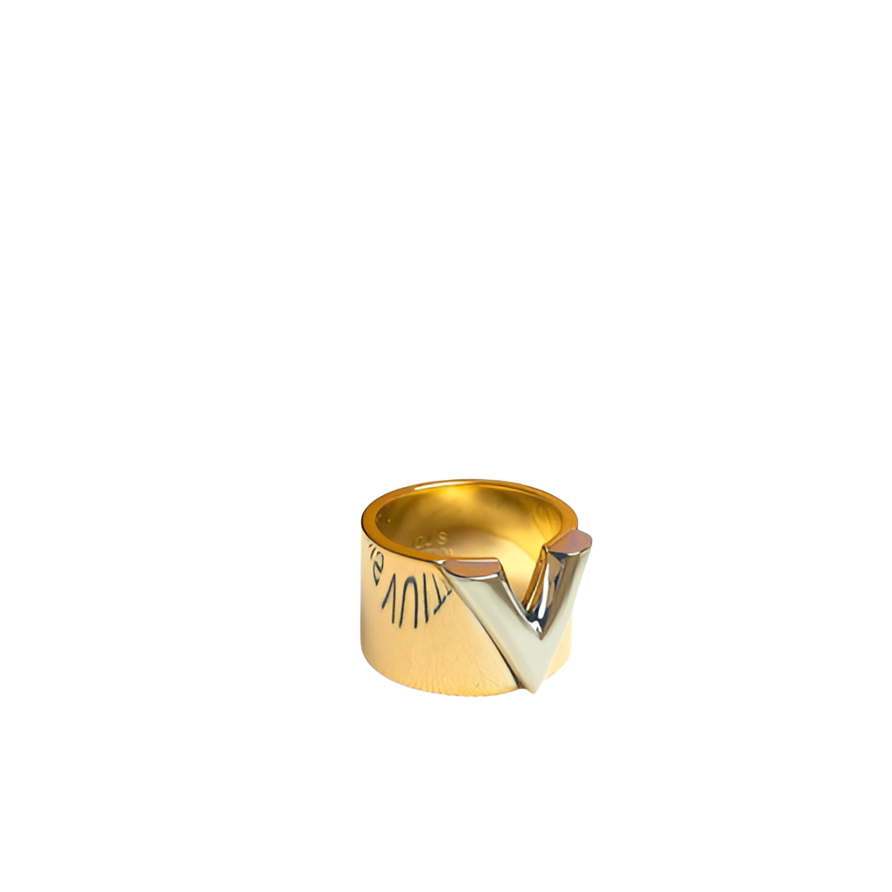 LV V Signature Ring - Gold & Silver Accent