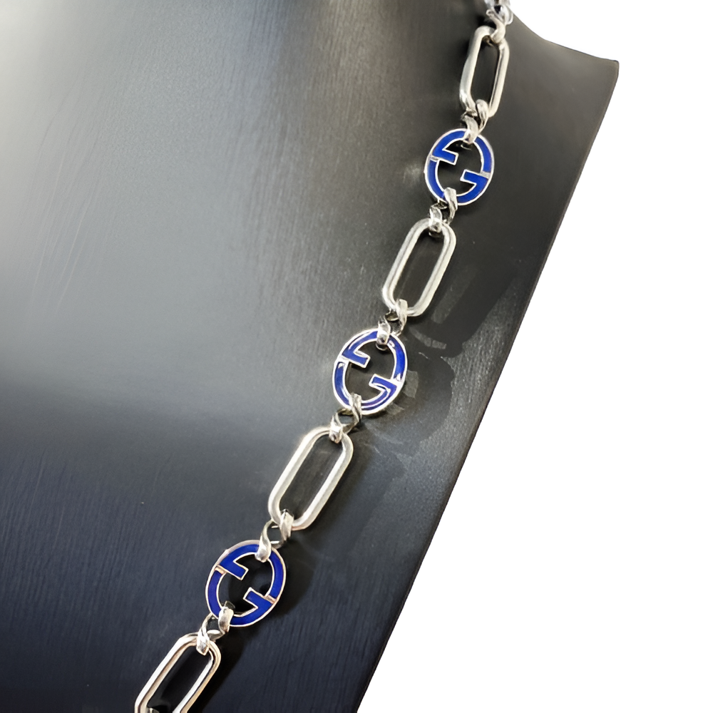 Gucci Blue & Silver Chain Necklace