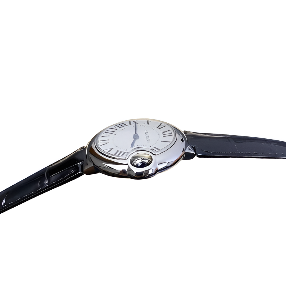 Cartier Ballon Bleu de Cartier Stainless Steel with Black Leather Strap