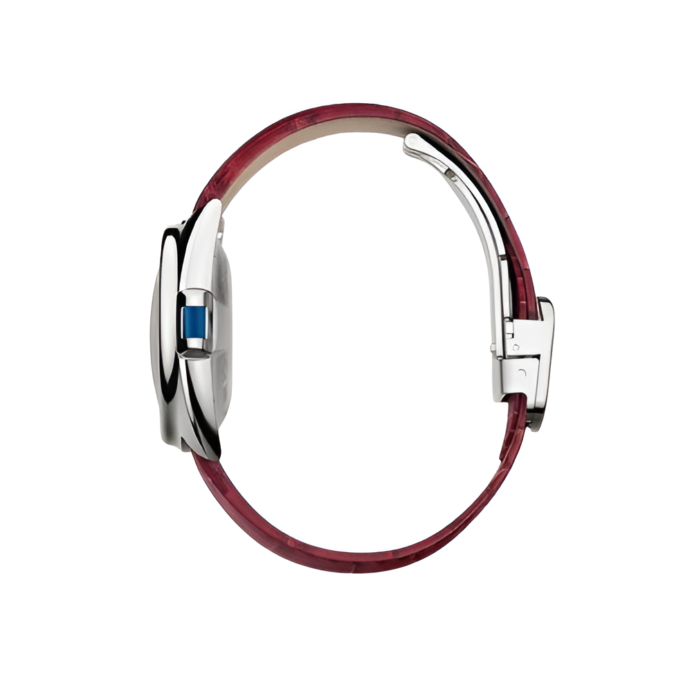 Cartier Clé de Cartier Stainless Steel Red Leather Watch