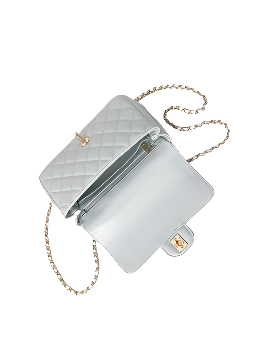 CHANEL Quilted White Flap Bag