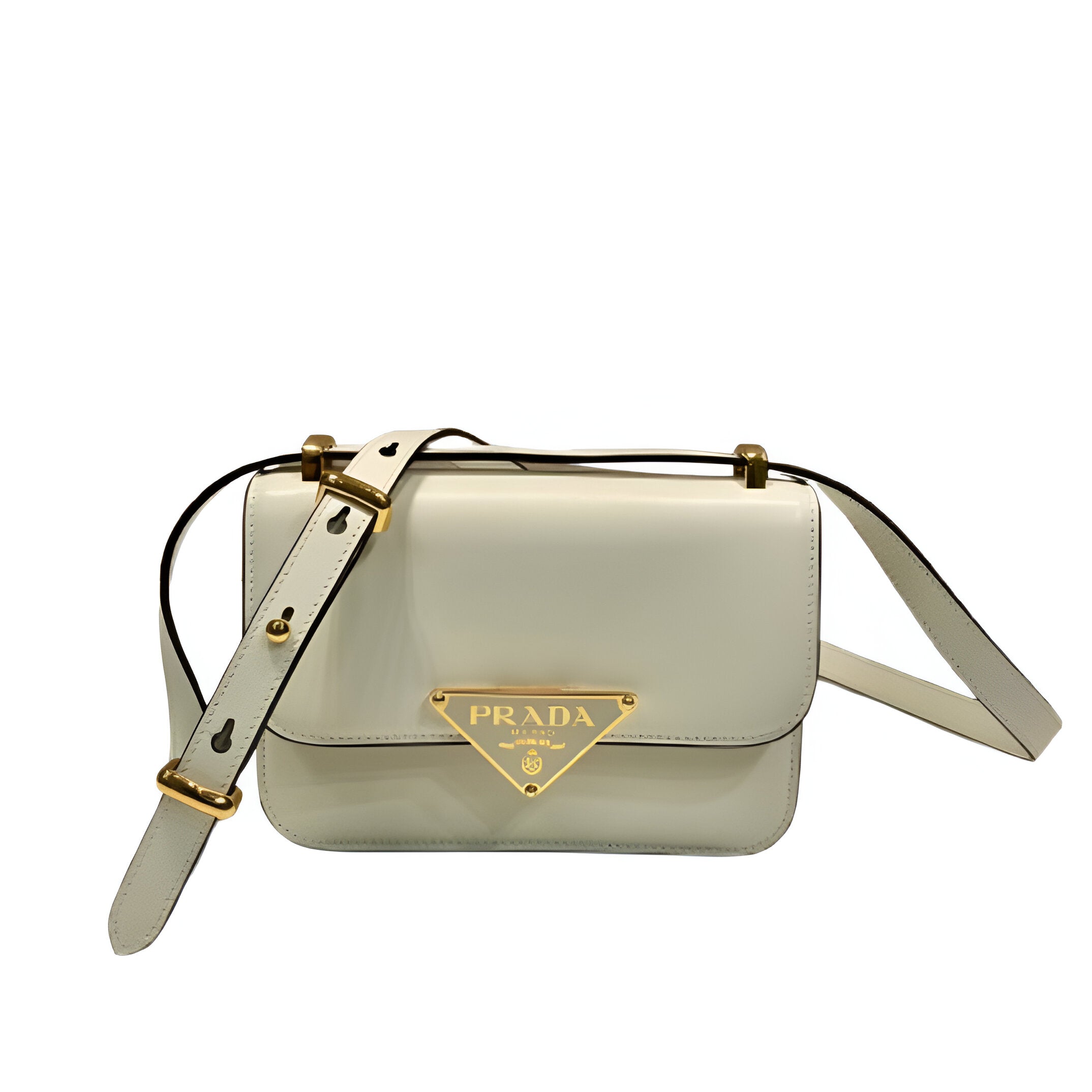Prada White Leather Crossbody Bag