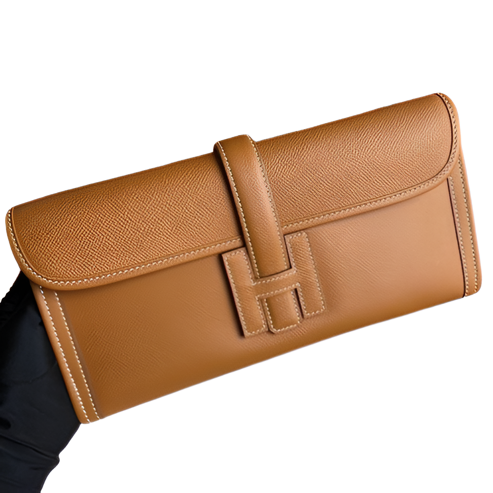 Premium Hermes-Inspired Tan Leather Wallet