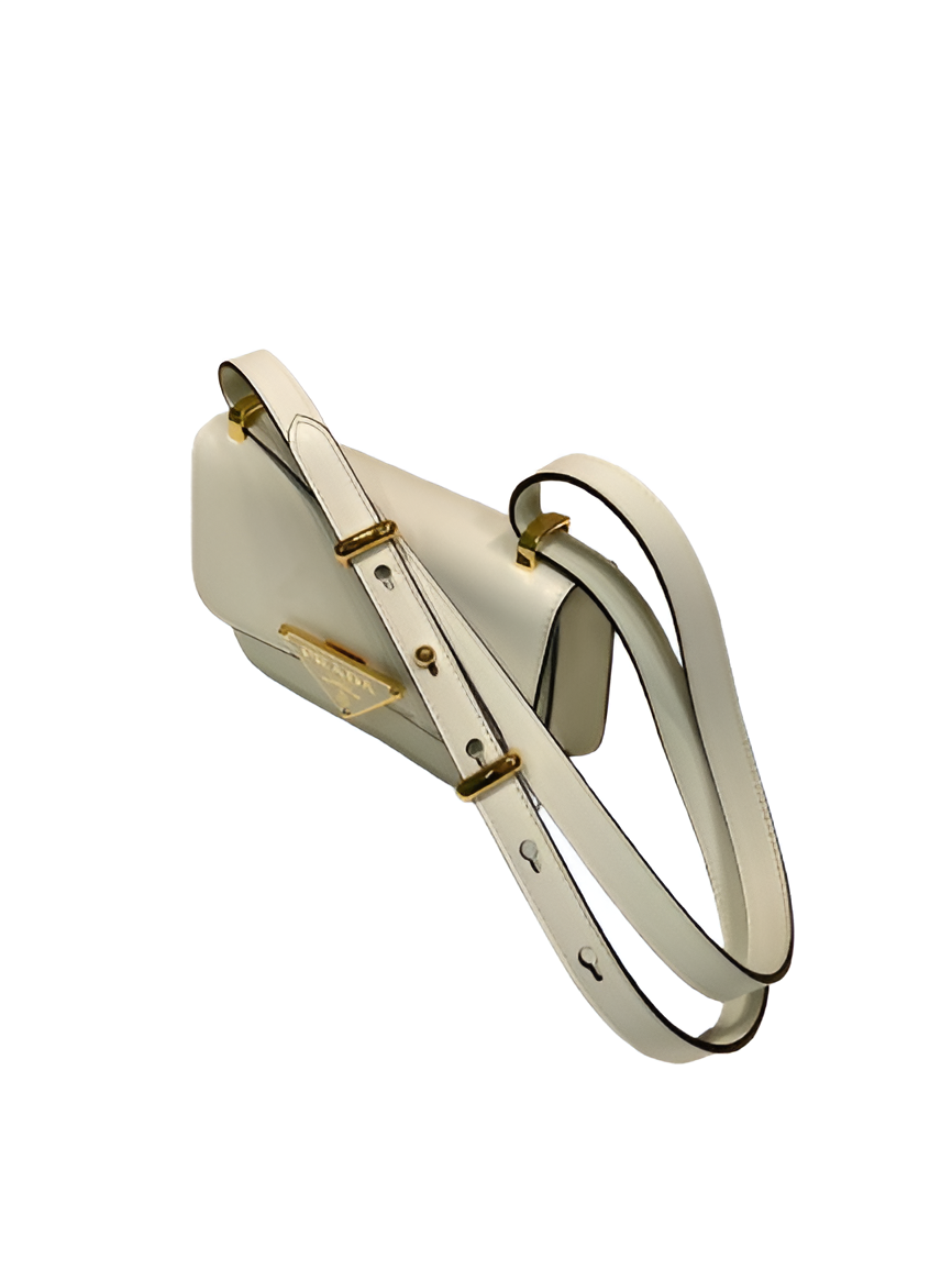 Prada White Leather Crossbody Bag