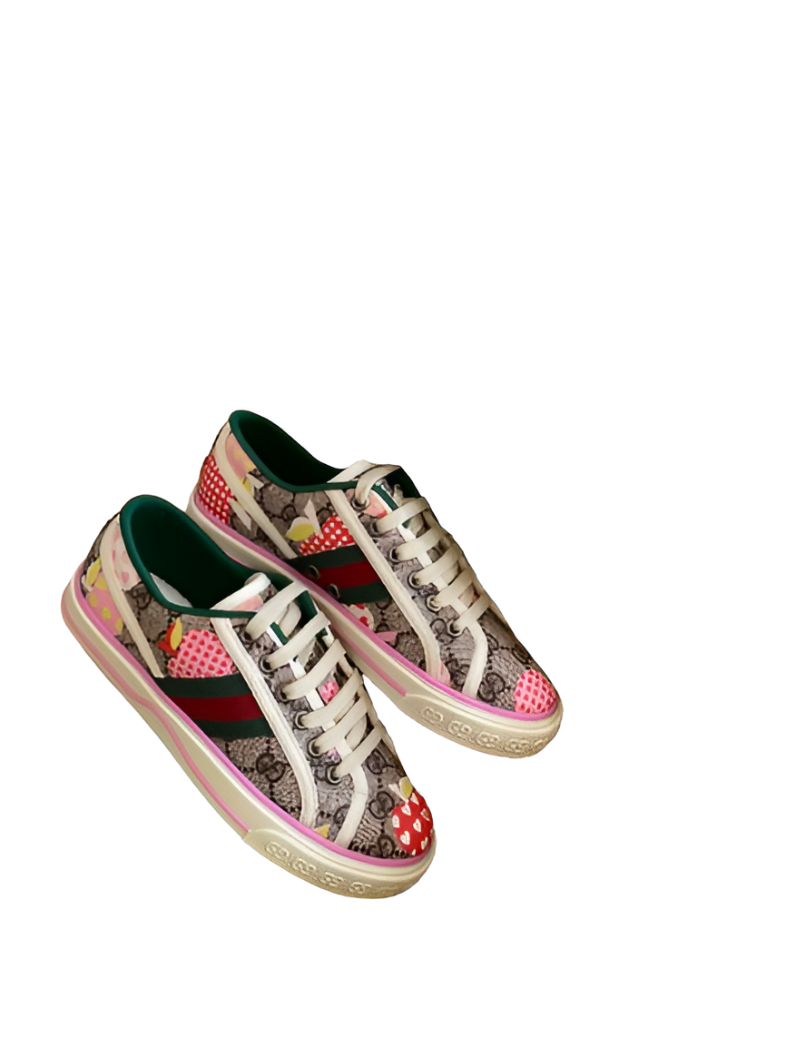 Gucci  Men's Strawberry Print GG Sneakers