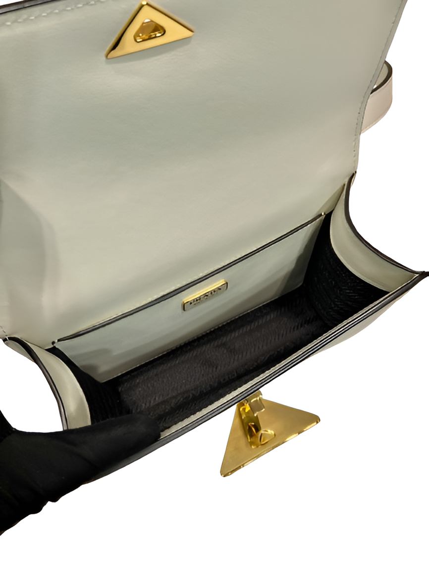 Prada White Leather Crossbody Bag