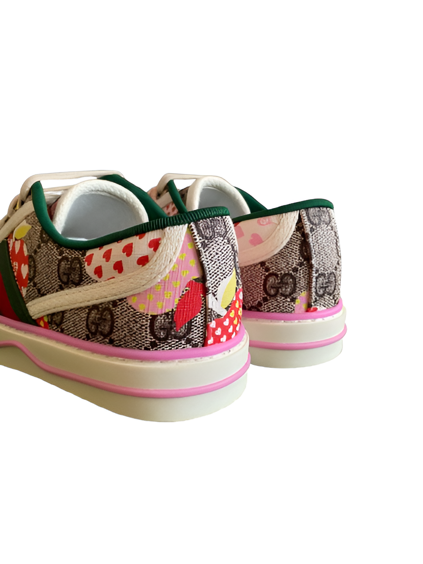 Gucci  Men's Strawberry Print GG Sneakers