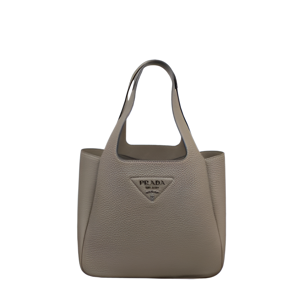 Prada Taupe Leather Tote Bag