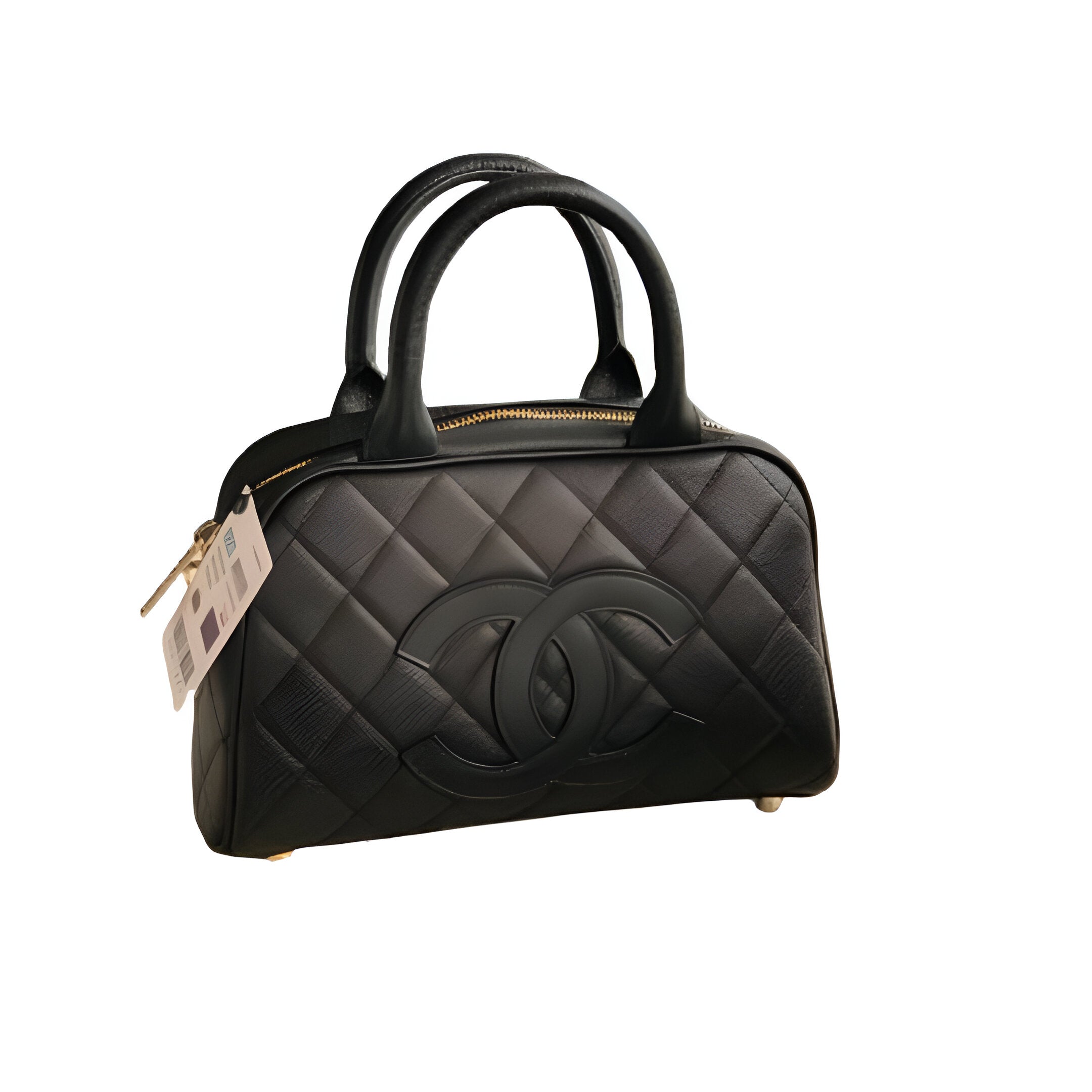 CHANEL Quilted Black Bowler Bag