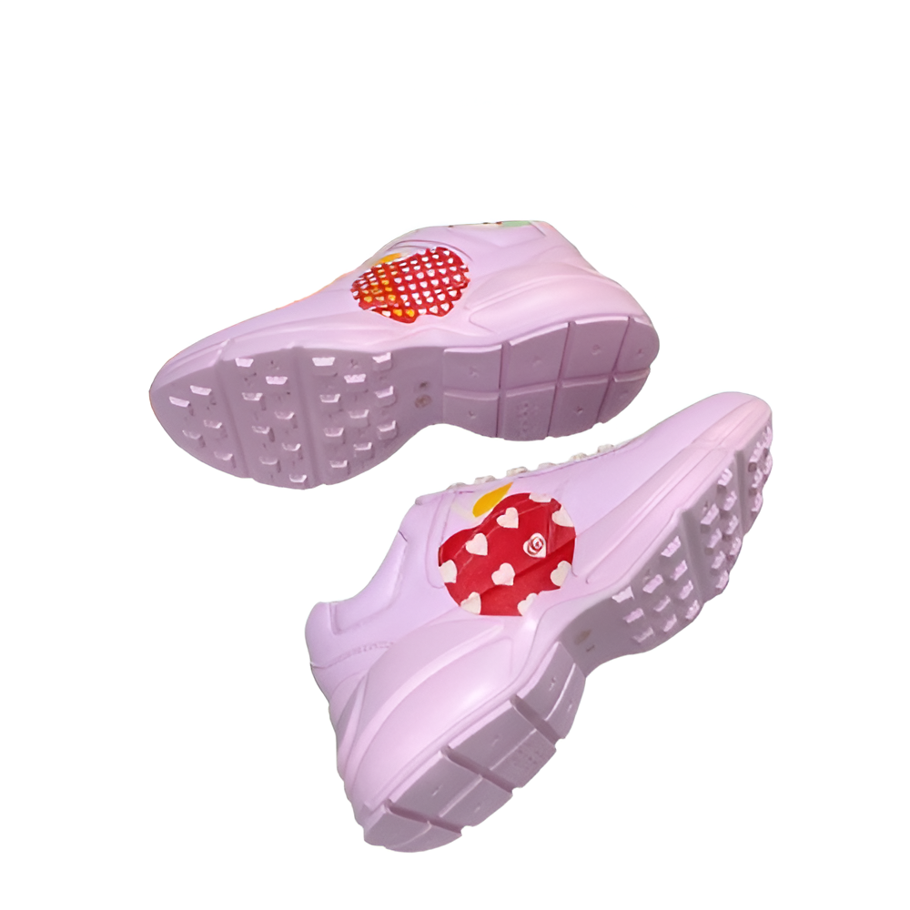 Gucci  Women's Pink Strawberry Rhyton Sneakers