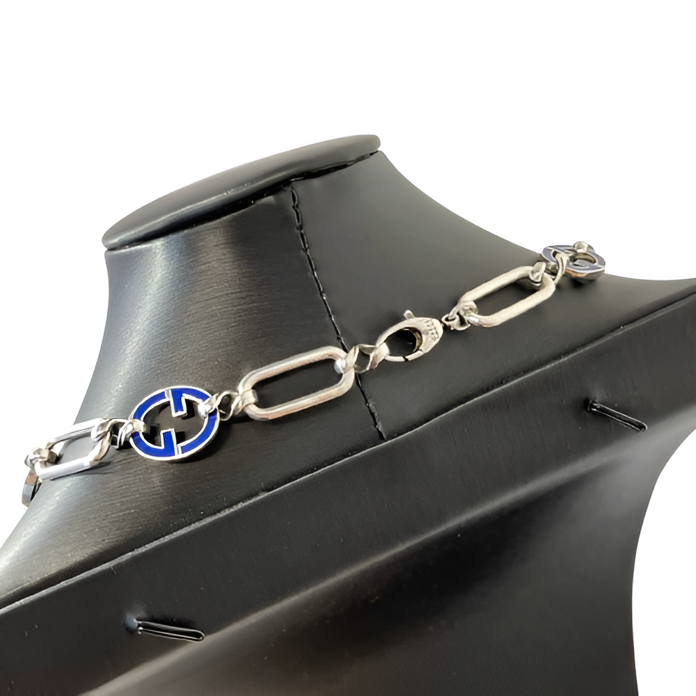 Gucci Blue & Silver Chain Necklace