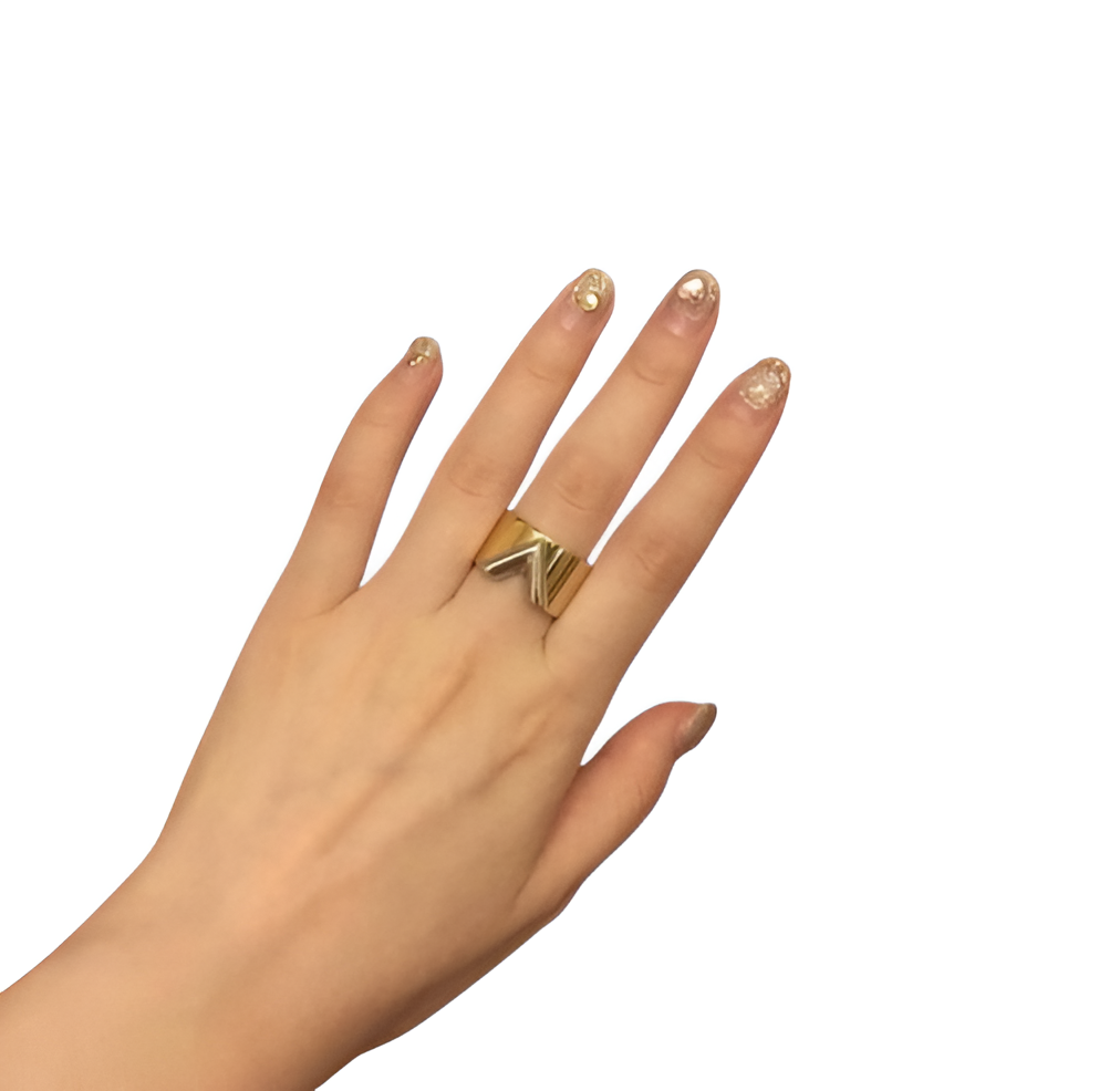 LV V Signature Ring - Gold & Silver Accent