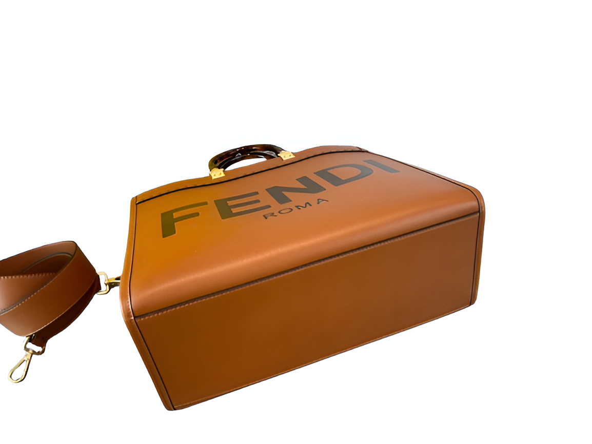 Fendi Roma Tan Leather Tote Bag